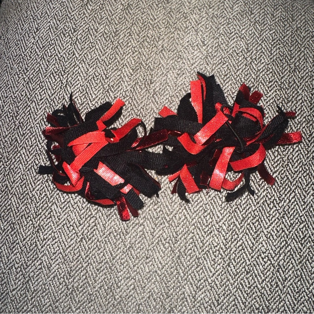 Build a Bear Workshop CHEERLEADER RED Black Pom Poms BABW RARE HTF